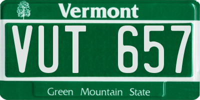VT license plate VUT657