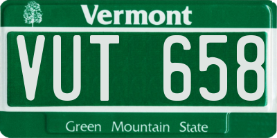 VT license plate VUT658