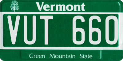 VT license plate VUT660