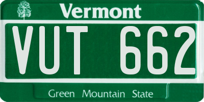 VT license plate VUT662