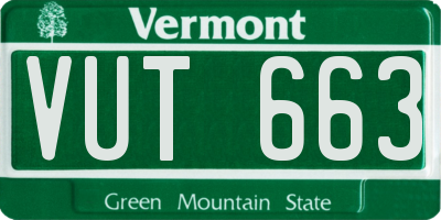 VT license plate VUT663