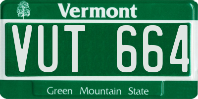 VT license plate VUT664