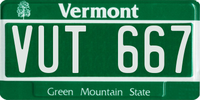 VT license plate VUT667