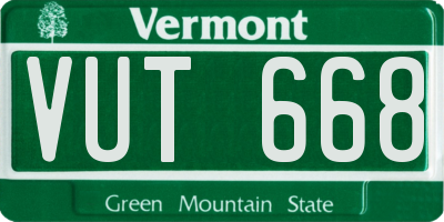 VT license plate VUT668