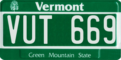 VT license plate VUT669