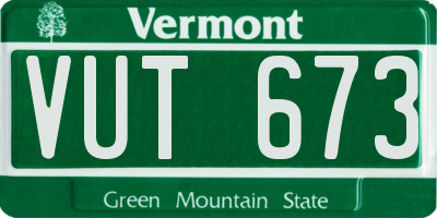 VT license plate VUT673