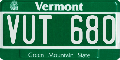 VT license plate VUT680