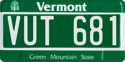 VT license plate VUT681