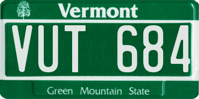 VT license plate VUT684