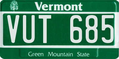 VT license plate VUT685