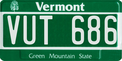 VT license plate VUT686