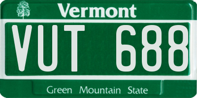 VT license plate VUT688