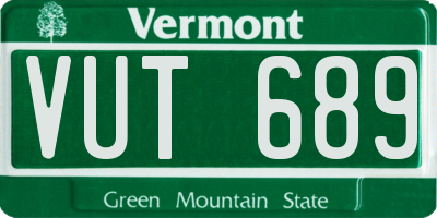 VT license plate VUT689