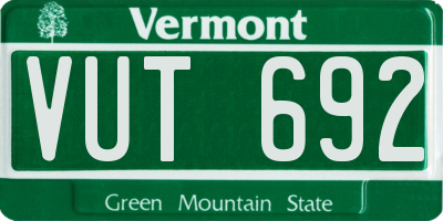 VT license plate VUT692