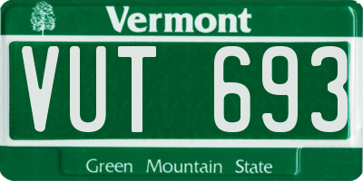 VT license plate VUT693