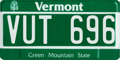 VT license plate VUT696