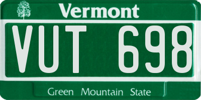 VT license plate VUT698