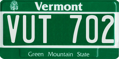 VT license plate VUT702