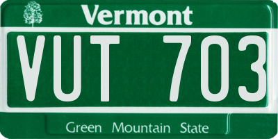 VT license plate VUT703