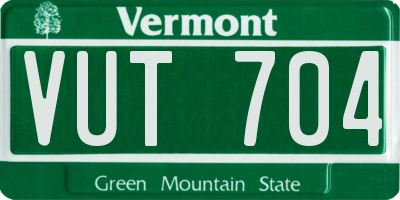 VT license plate VUT704