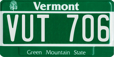 VT license plate VUT706