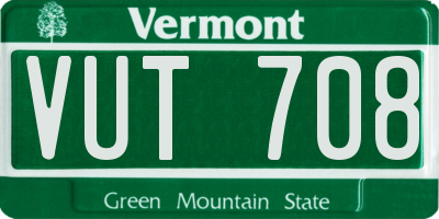 VT license plate VUT708