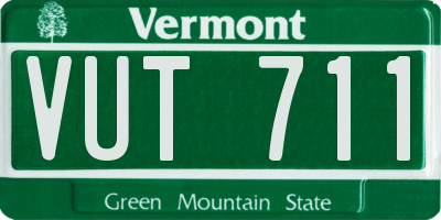 VT license plate VUT711