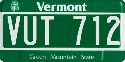VT license plate VUT712