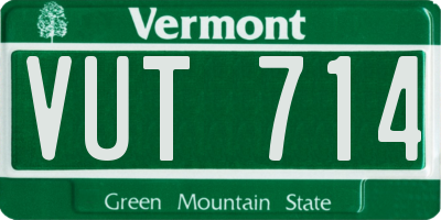 VT license plate VUT714
