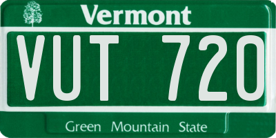 VT license plate VUT720