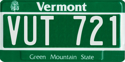 VT license plate VUT721