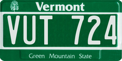 VT license plate VUT724
