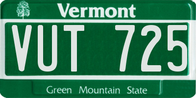 VT license plate VUT725
