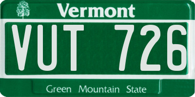 VT license plate VUT726