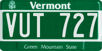 VT license plate VUT727