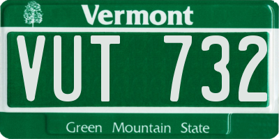 VT license plate VUT732