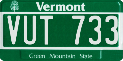 VT license plate VUT733