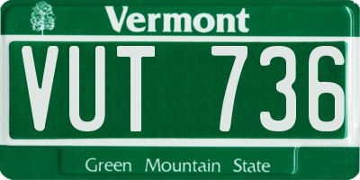 VT license plate VUT736