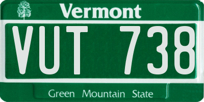 VT license plate VUT738