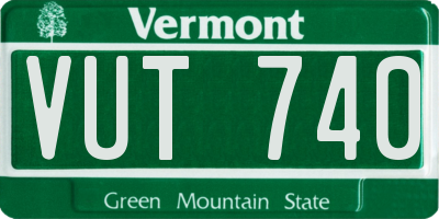 VT license plate VUT740