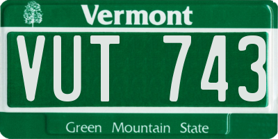 VT license plate VUT743