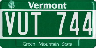 VT license plate VUT744
