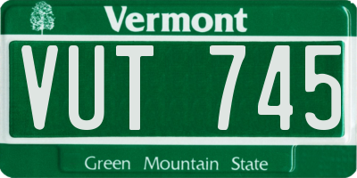 VT license plate VUT745