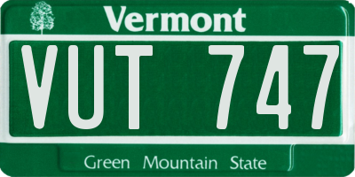 VT license plate VUT747
