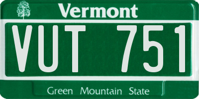 VT license plate VUT751