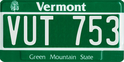VT license plate VUT753