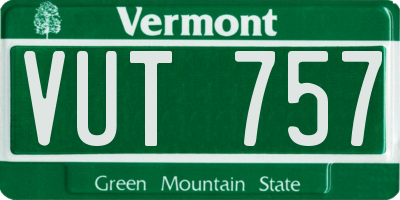 VT license plate VUT757