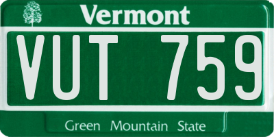 VT license plate VUT759