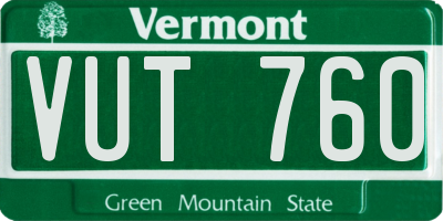 VT license plate VUT760