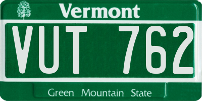 VT license plate VUT762